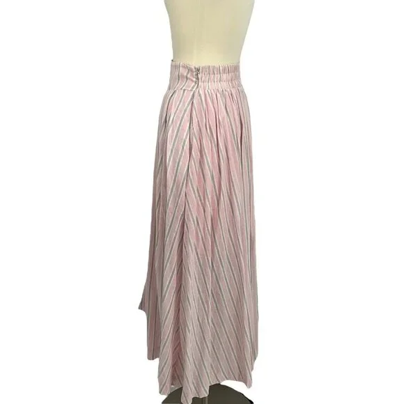 Mable Size S Sydney Square Neck Top & Skirt Set Pink Grey Stripe 100% Cotton - Picture 14 of 16